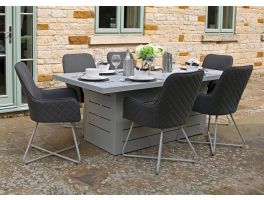 Mambo Santorini Rectangular Grey Garden 6 seater Dining Table Patterned Top 