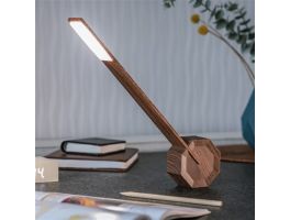Gingko Design Octagon One Desk Lamp Walnut