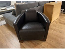 Clearance Halo Rocket Chair in Riders Black Leather