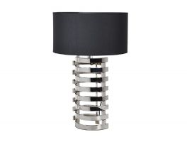 Tall Nickel Table Lamp with Black Shade