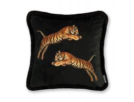 Paloma Home Pouncing Tigers Black Feather Filled Cushion