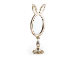 Rabbit Ears Table Mirror Antiqued Silver