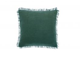 Dhurrie Fringe Slate Green Cushion