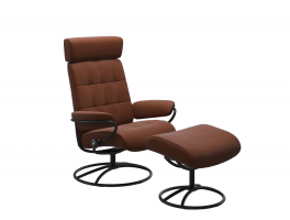 Stressless London Original Adjustable Headrest Chair and Footstool