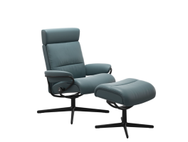 Stressless Tokyo Adjustable Headrest Cross Chair with Footstool