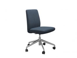 Stressless Vanilla High Back Office Chair Upholstered in Clover Blue fabric