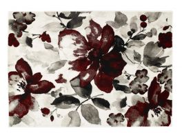 Watercolour Floral Red Rug