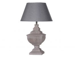 Block Table Lamp with Grey Shade