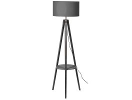 Grey Tripod Floor Lamp with Shelf