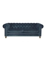 Alexander & James Abraham Junior Large Sofa upholstered in Plush Velvet Brinjal fabric with Weathered Oak feet