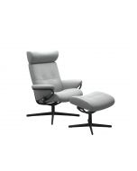 Stressless Berlin Adjustable Headrest Cross Chair with Footstool
