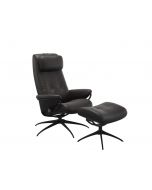 Stressless Berlin Star Chair With Footstool Noblesse Dark brown