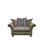 Alexander & James Blake Pillow Back Snuggler Chair upholstered in Satchel Biscotti Leather