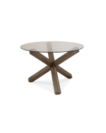 Brienne Circular Glass Top Dining Table