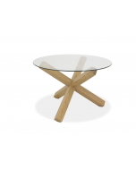 Brienne Light Circular Glass Top Dining Table