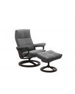 Stressless David Signature Chair with Footstool Paloma Neutral Grey