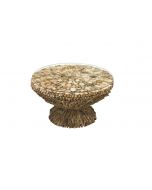 Bluebone Driftwood Round Coffee Table Glass Top