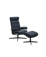 Stressless London Adjustable Headrest Cross Chair with Footstool