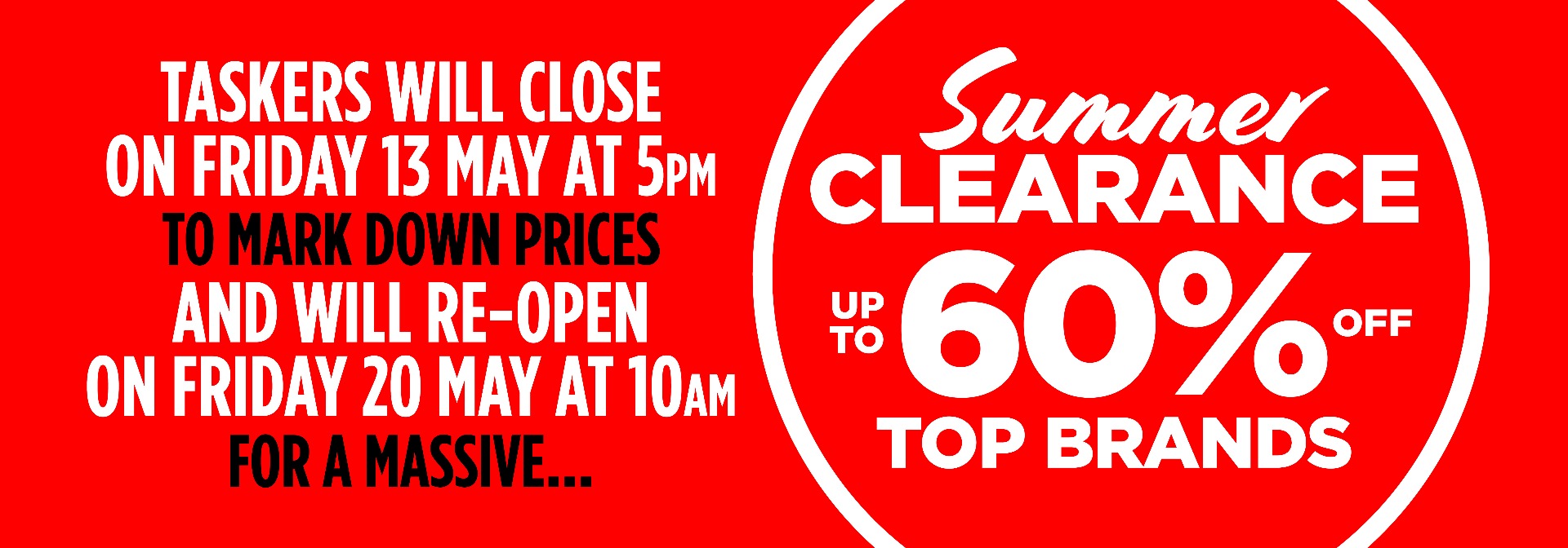 Shop Closed Clearance Event