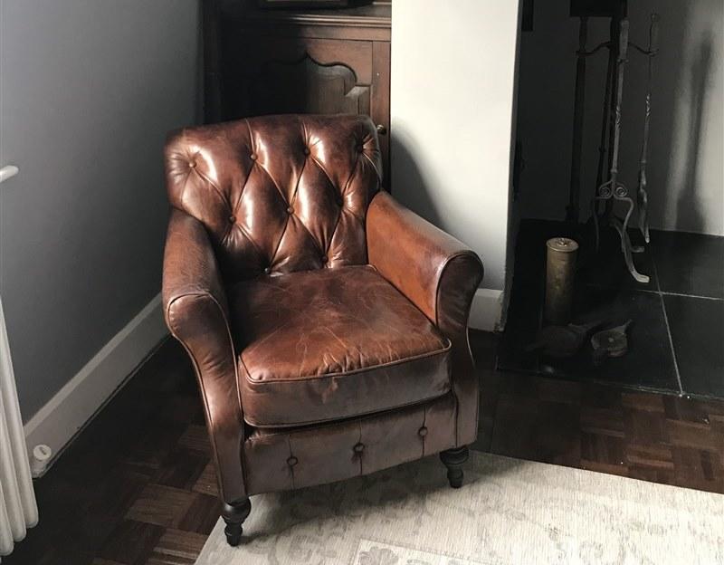 Ancient Mariner Vintage Button Back Leather Chair